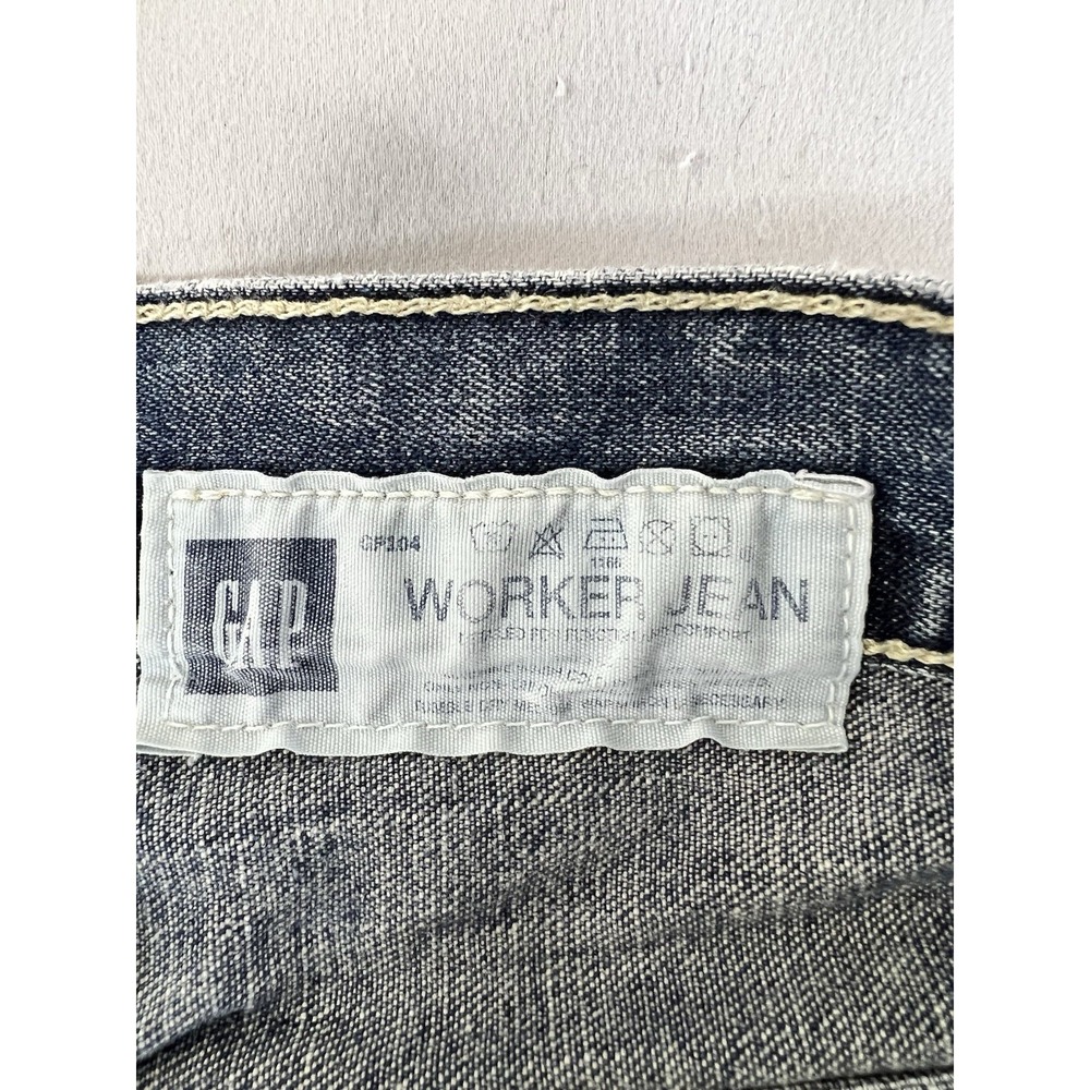 VTG Gap Worker Jean‎ Men's Light Wash Denim Work Wear  Pants 34x30 (32x29) Y2K - Picture 7 of 14